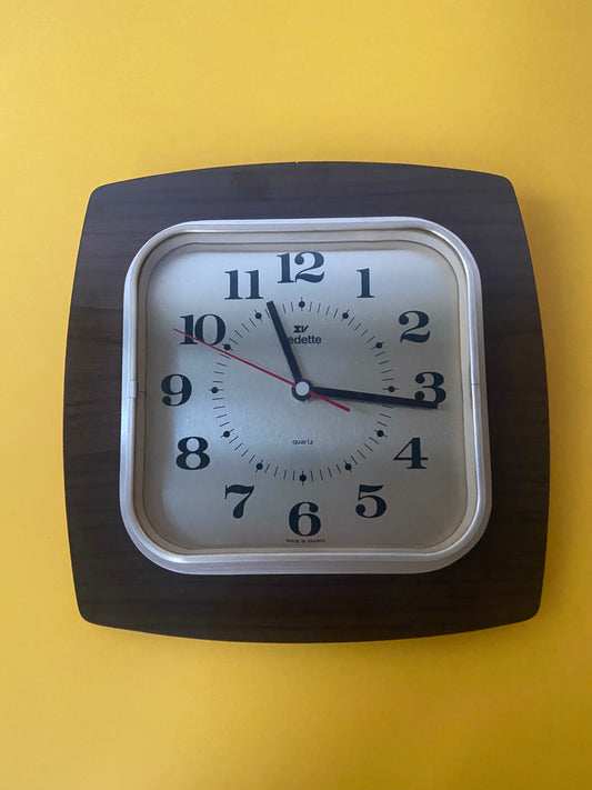 Horloge VEDETTE vintage bois et formica