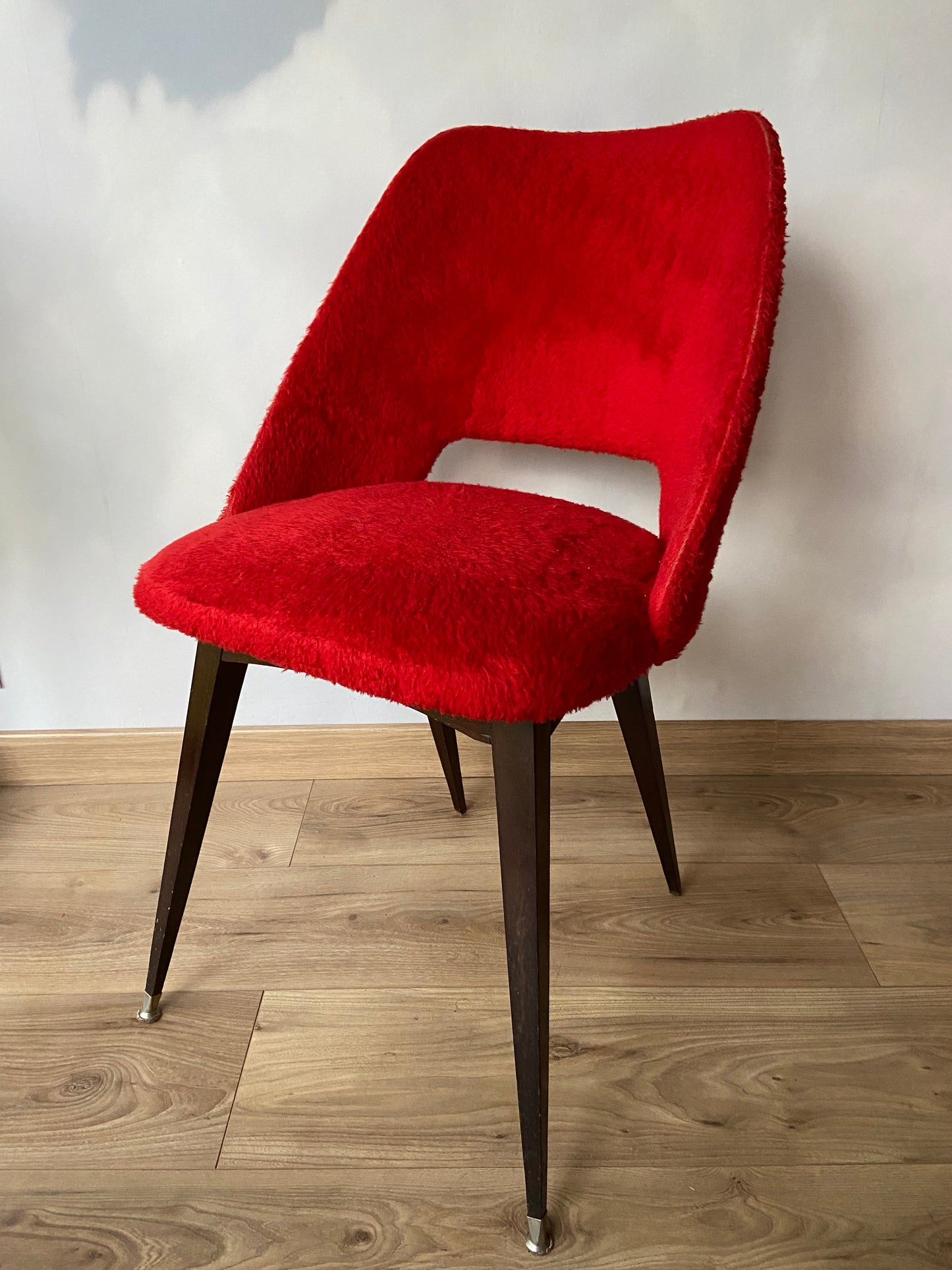 Red furry chair from the 60s