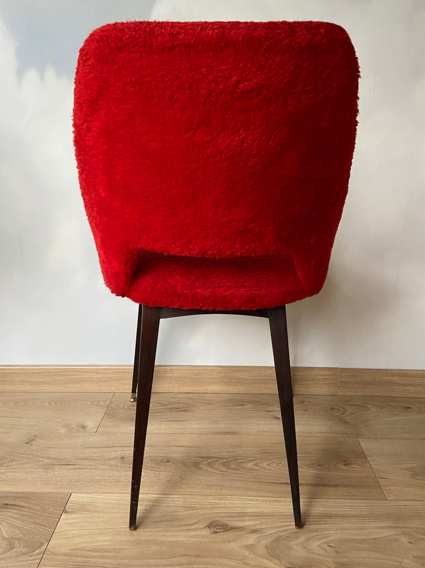 Red furry chair from the 60s