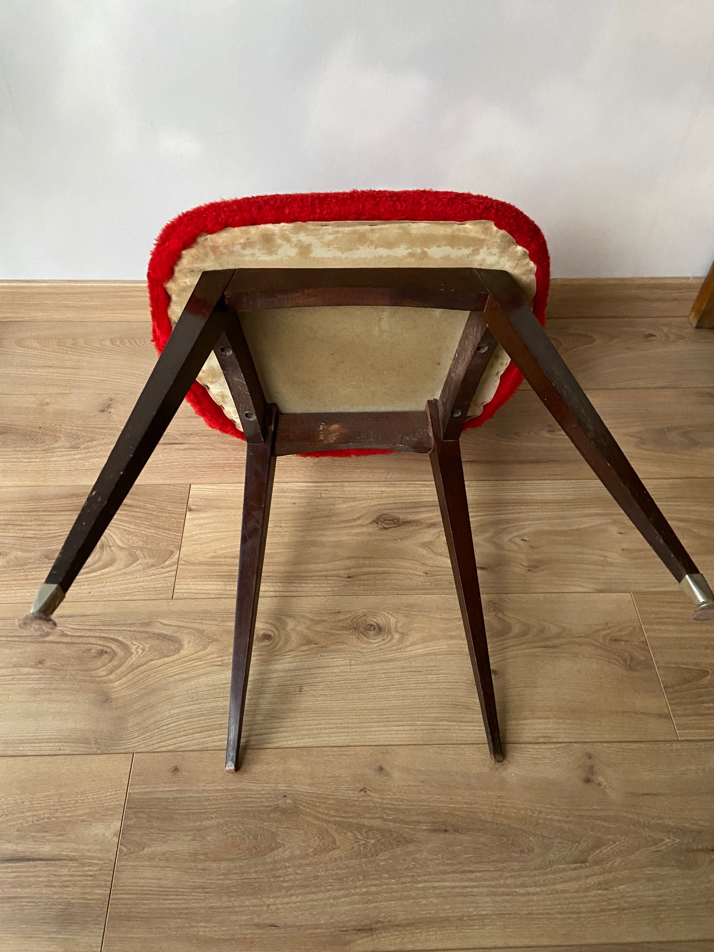 Red furry chair from the 60s