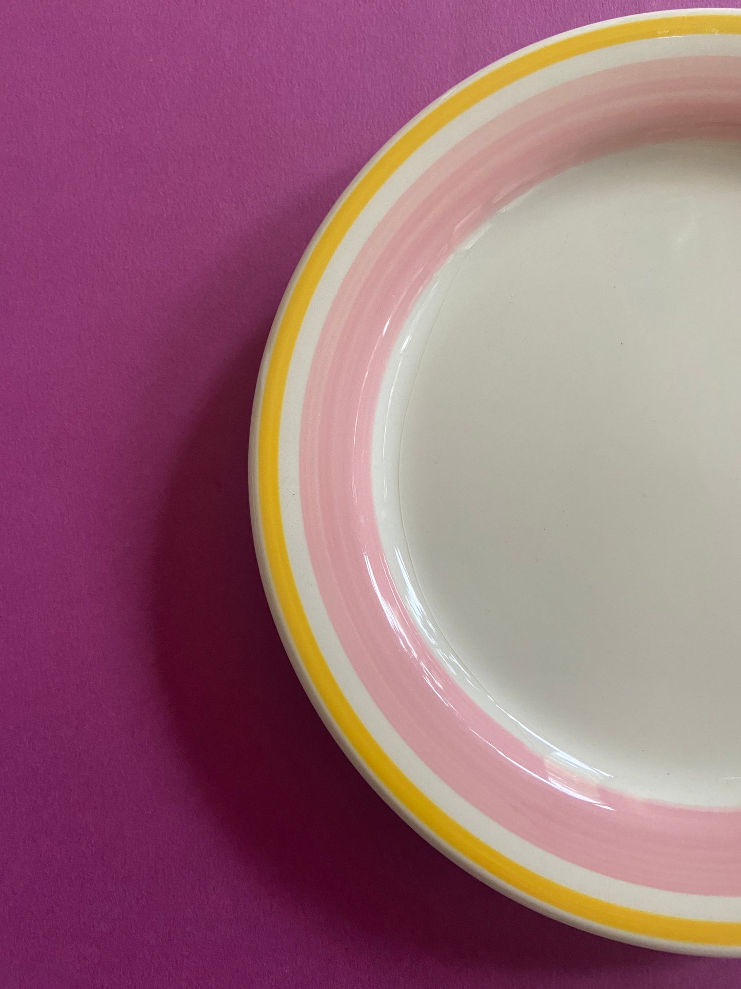 Petite assiette plate ligne ROSE/JAUNE