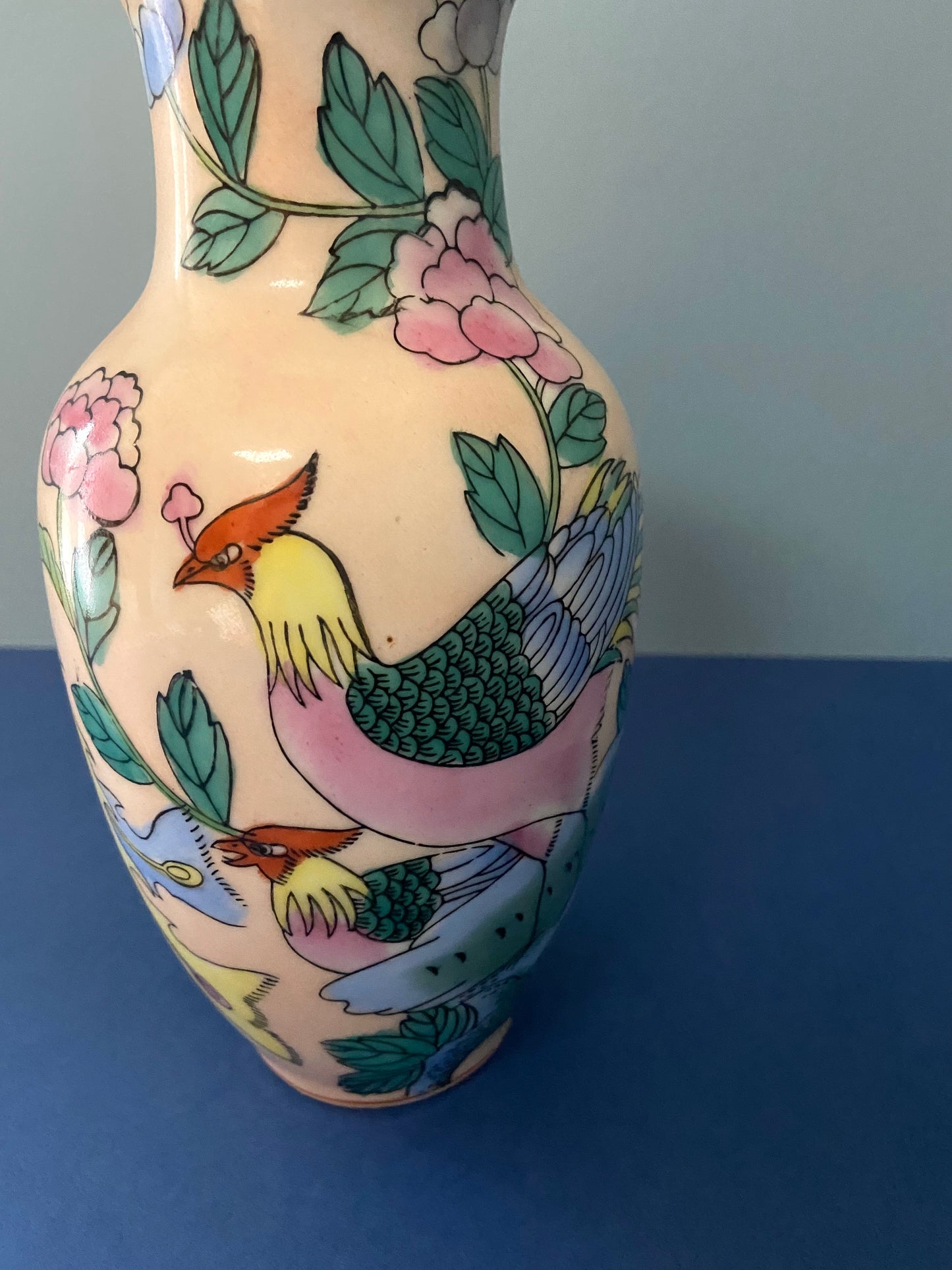 Vase décor pastel OISEAUX