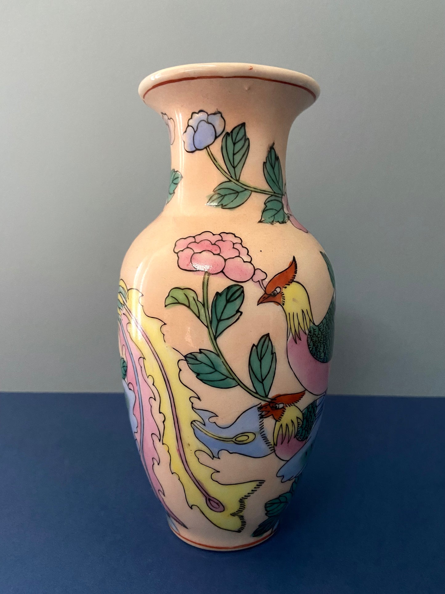 Vase décor pastel OISEAUX